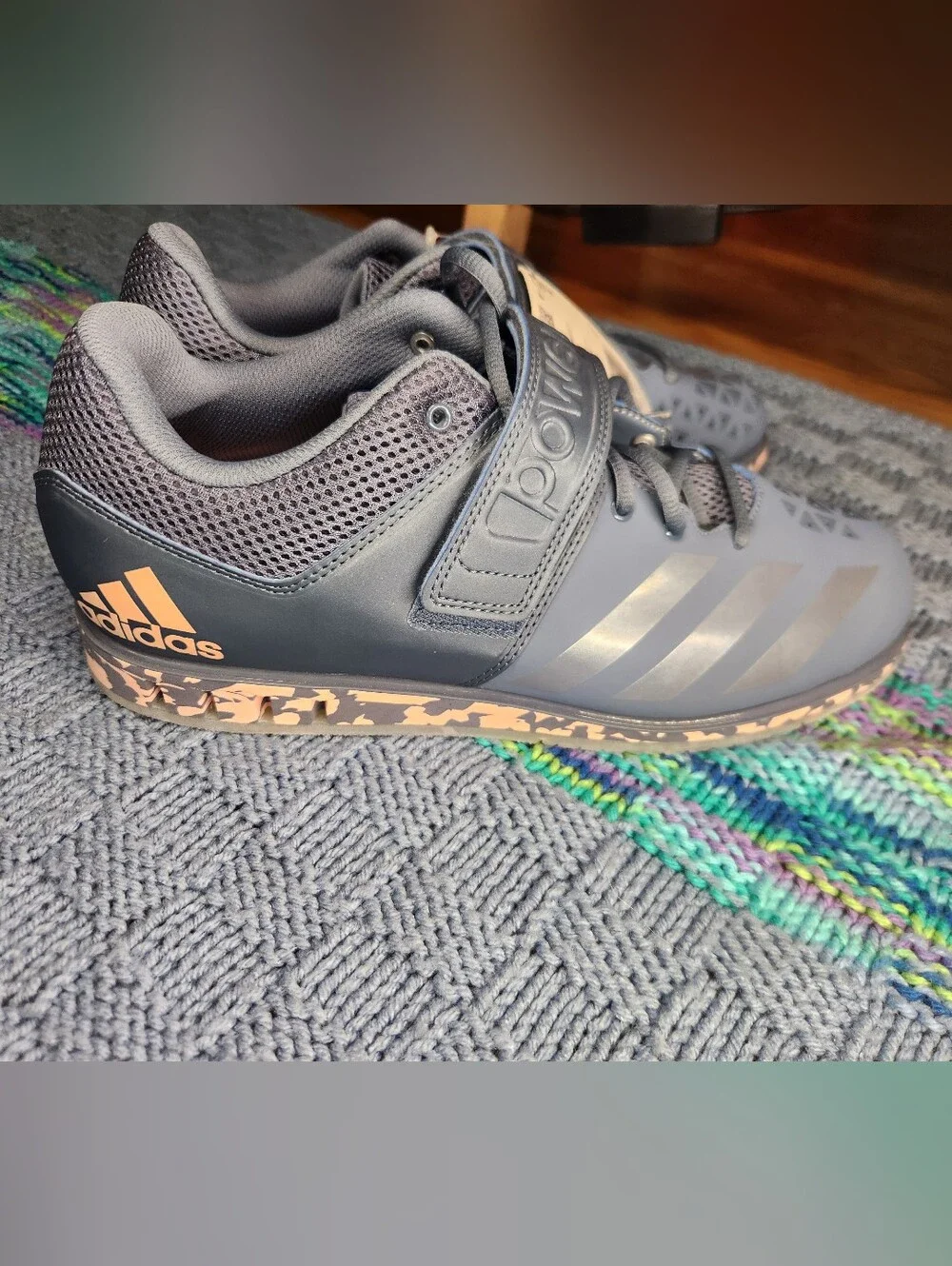 Adidas Powerlift Mens Size 10 Gray Training Sneakers
